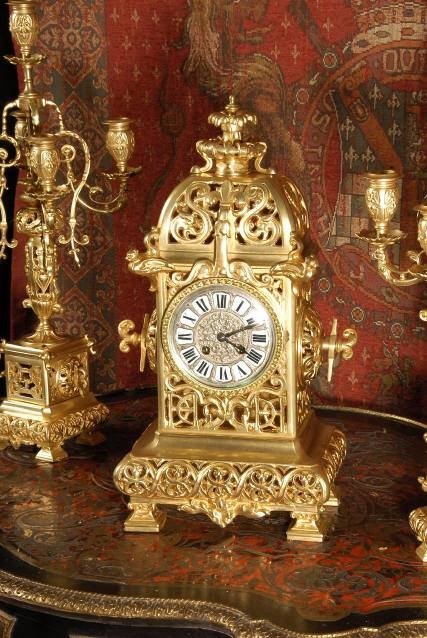 fig 3. **** SOLD **** Superb Antique French Clock Set - Japy Freres